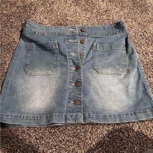 Casual Blue Denim Mini Skirt